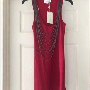 Alythea Red Tank Beaded Dress NWT